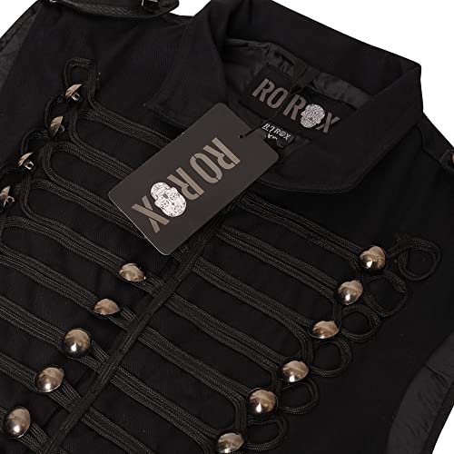 Ro Rox Sleeveless Jacket Mens Goth Cotton Uniform Military Parade Vest Waistcoat3