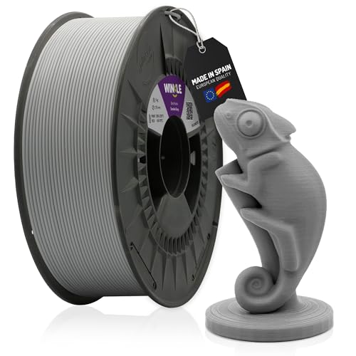 WINKLE Filamento PLA Mate Gris Humo | Filamento Impresora 3D | Filamento PLA 1,75mm 1kg | PLA Gris | Superficie Mate | Impresoras FDM 3D | PLA Matte | Bobina 1kg