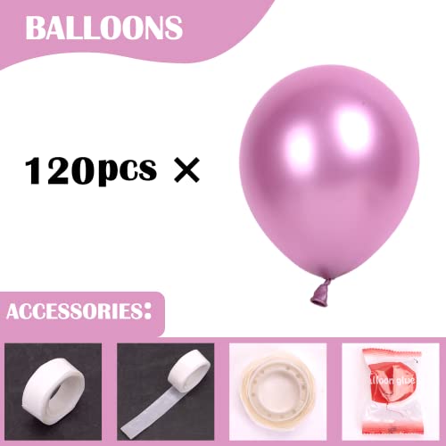 120 Pcs Metallic Pink Balloons 5 Inch Pink Latex Balloons Party Pastel Baby Pink Metallic Balloon Wedding Girl Sweet Birthday Bride Baby Shower Party Decorations, Valentine's Day Or Christmas Party #TOP1