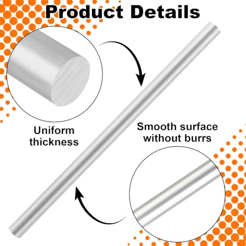 Image of 5PCS Solid Aluminum Rod 20mm x 406mm, Long 16 inch Dia 25 /32 inch Aluminum Round Stock, 6061 T6 Aluminum Round Bar for Industry Construction, DIY Crafts, New Lathe Bar