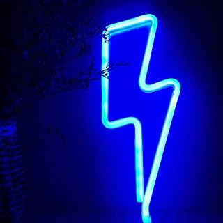 LED Neon Light, Blue Lightning Sign Shaped Decor Light, Wall Decor for Christmas, Birthday Party, Kids Room, Living Room, Wedding Party Decor