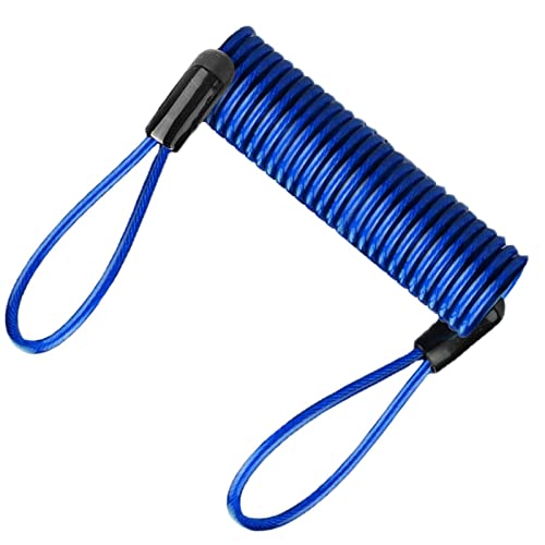 Cavo promemoria per blocco – Corda promemoria | Cavo di blocco disco per protezione antifurto | Corda di sicurezza in filo di acciaio a molla promemoria per scooter moto moto veicolo bagagli caschi
