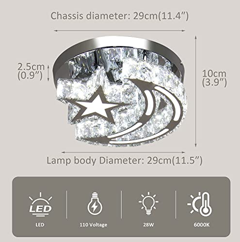 Frixchur MC095 Led Chandelier Crystal Ceiling Light Modern Chandeliers Star Moon Light Fixture thumb #5