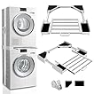 Kiss Core Washer Dryer Stacking Kit 29 inch, Universal Washer and Dryer Stacking Kit with Pull Out Drying Rack, Adjustable 29"/28"/27"/26"/25"/24" Stacking Kit with Ratchet Strap