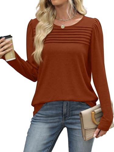 WIHOLL Long Sleeve Shirts for Women Crewneck Tops Tunic Fall Winter Sweatshirts 2025 Clothes3