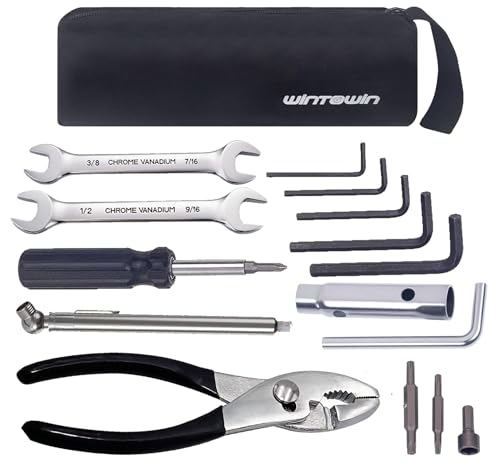 WINTOWIN Motorcycle Repair Tool Kit for Harley Davidsons Motorcycles Bike Basic Repairs Tool Set Roadside Kit Gift for Father Husband Christmas Birthday