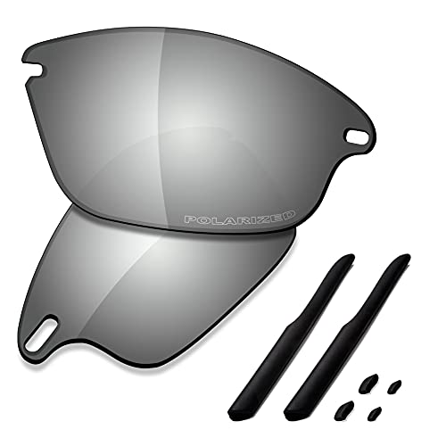 SAUCER Lenti di ricambio premium e kit in gomma per Oakley Fast Jacket OO9097 | Fast Jacket Low Bridge Fit OO9162 occhiali da sole ad alta difesa – metallo cromato polarizzato