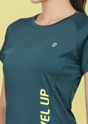 Image of Dollar Women's Polyester Solid Sports Half Sleeve Regular Fit Active Wear Gym Tshirt | Round Crew Neck Breathable T-Shirt for Running Workout and Fitness | Pack of 1