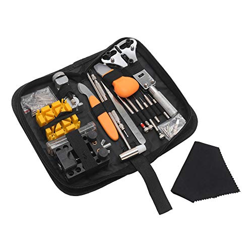 M MOKENEYE Watch Repair Kit Watch Battery Replacement Tool Kit Watch Case Opener Professional Watch Battery Replacement Tool Kit, Spring Bar Tool Set