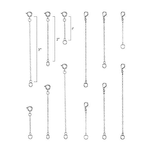 Image of Softones 12-18Pcs Ankle Bracelets Extenders-Extension for Womens Jewelry(1 2 3 Inch),with Lobster Clasp and O-Clasp from Gold Silver Rose Gold