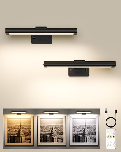 EZVALO Picture Light for Wall, Rechargeable 2400mAh Battery Lights Wireless