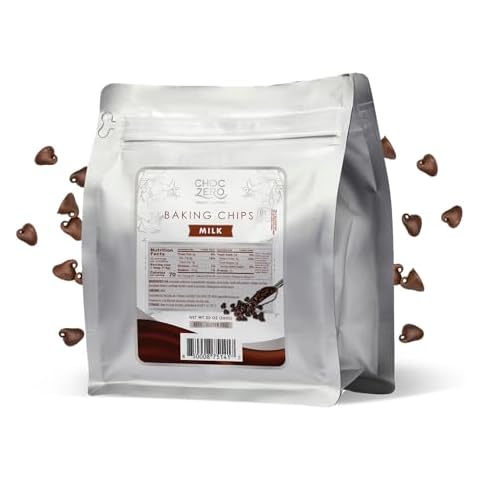 ChocZero Milk Chocolate Chips - No Sugar Added, Low Carb, Keto Friendly, Gluten Free - 20 Ounce Bulk Bag for Baking Keto Diet Cookies and Dessert Cover