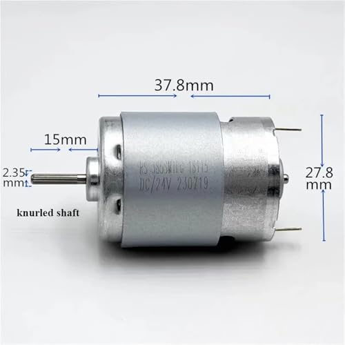 Moteur 385 CC 12V 24V avec roulement à billes avant et arbre moleté