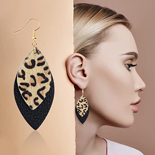 Leopard Print Earrings For Women Cheetah Print Earrings Animal Print Earrings Fashion Boho Fringed Statement Earrings Soft And Lightweight Leopard Handmade Tear Drop Dangle Earrings Jewelry4