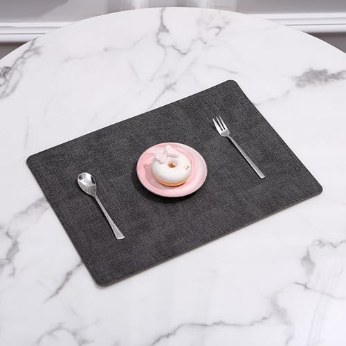 Set de table moderne européen anthracite imitation tissu premium chic x6