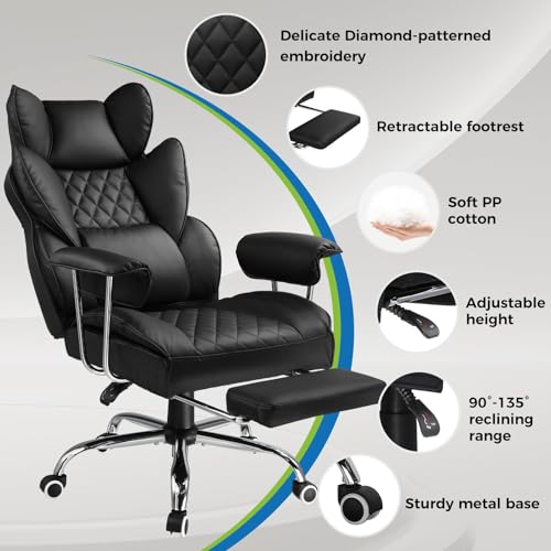 Image of GTPLAYER Gaming Chair, Computer Chair with Footrest and Lumbar Support, Height Adjustable Game Chair with 360-Swivel Seat and Headrest and for Office or Gaming (White)