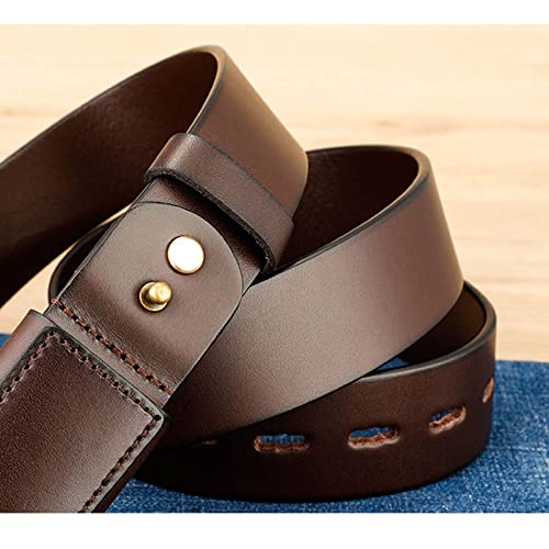 Metal Free Belt,Hypoallergenic Belts for Men, Men's No-Scratch Mechanic Belt ​Casual Rugged Belts,Brown,125CM/49.2''4
