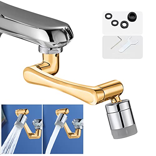 1440 ° Drehbarer Wasserhahn Aufsatz, 2 Wasserauslassmodi Drehbarer Multifunktionaler Verlängerungshahn, Wasserhahn Verlängerung, Schwenkbarer Wasserhahn Strahlregler für 20/22/24mm Wasserhahn Cover