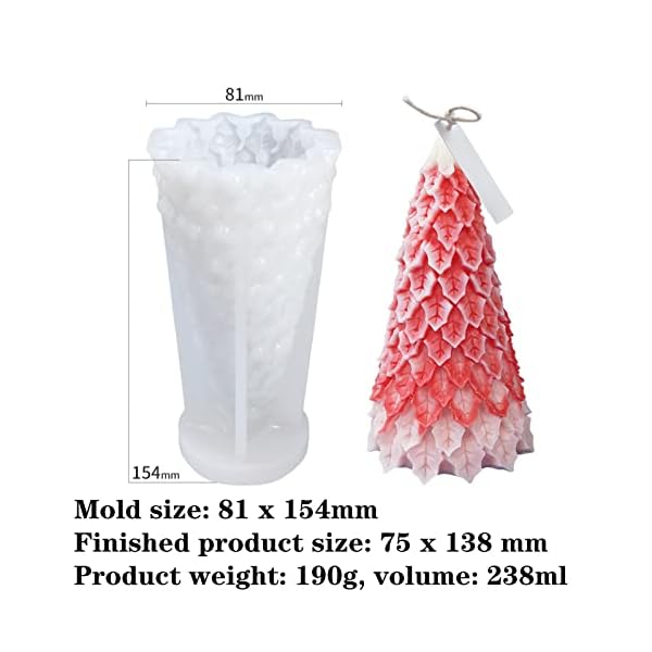 TROYSINC 3D Weihnachtsbaum Seifenform,Weihnachten Silikonformen,DIY Aroma Kerzenform,Weihnachtsbaum Weihnachtsmann… – Bild 8