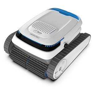 BOTLUXE Poolroboter, Poolsauger Akku Kabelloser, Poolroboter Boden und Wand, Wasserlinie, Intelligenten Navigation, 120 Minuten Laufzeit, Wandklettern, Poolreiniger für Pools bis zu 170㎡, PC10 Weiß