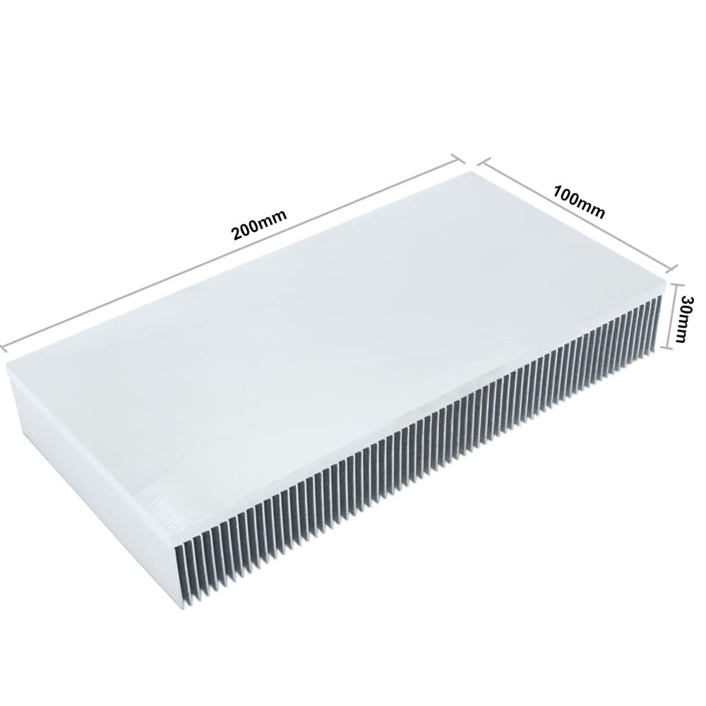 Skived Fins Aluminium-Kühlkörper, 200 x 100 x 30 mm, große Kühlkörper für LED-Chip, elektronischer LCD-Leistungsverstärker, Transistor, Wärmeableitung