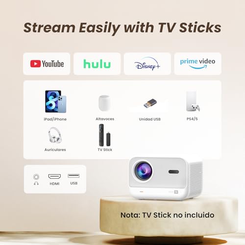 Image of [Sound by JBL & High Brightness] Yaber Projector with WiFi and Bluetooth, Auto Focus /Keystone Correction, 3D Sound Movie Proyector, Portable projector for Home & Outdoor