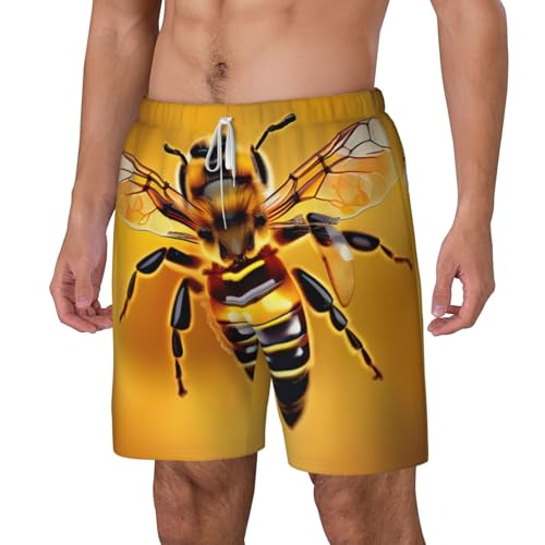 Short de bain pour homme imprimé abeille double couche - 2