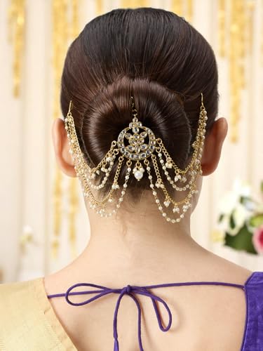 Image of OOMPH Jewellery Ethnic Sheeshphool-Kundan Jadau Floral Design for Women & Girls Stylish - DPH161DST4RKH184RKH235 PA201