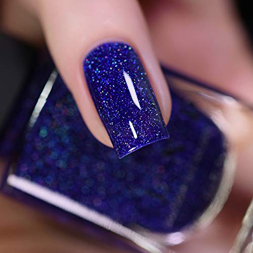 Image of ILNP Set Sail - Navy Blue Holographic Jelly Nail Polish