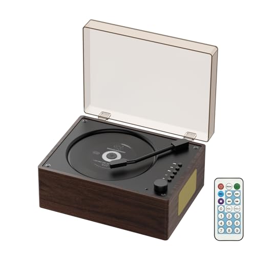 Lecteur CD portable Bluetooth marron avec haut-parleur HiFi