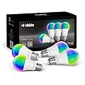 Velds Smart Light Bulbs, Dimmable Color Changing LED RGBW, Compatible with Alexa & Google Home, WiFi 2,4GHz & Bluetooth A19 E26, 9W 800LM 60W Equivalent, Music Sync, No Hub Required, 4 Pack