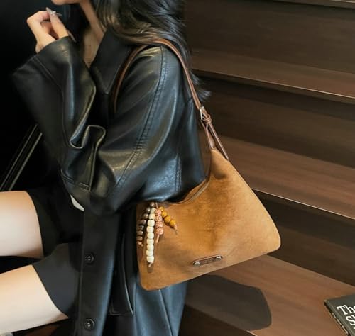 Slouchy Suede Hobo Bags Women Crescent Crossbody Purses Underarm Satchels Shoulder Bag Travel Top-Handle Tote Handbag 20252