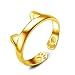 Produktbild Schmuck Damen-Ring, Dragon868 Silber vergoldet CAT EARS RING Daumenring verstellbarer Ring (Gold)