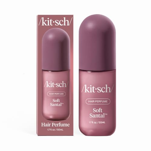 Kitsch Hair Perfume for Women- Soft Santal | Clean Deodorizing & Patented Odor-Eliminating Technology Hair Spray & Body Mist- Freshen Hair Body & Pillows- Vanilla Almond Cherry Blossoms Scent- 50mL