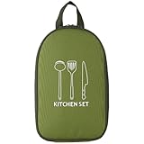 Bolsa de almacenamiento de cubiertos para exteriores, organizador de utensilios de cocina, bolsa de almacenamiento para cuchillos, tenedores y cucharas
