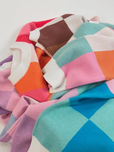 Girls' Fall Sweaters Color Block Crewneck Long Sleeve Drop Shoulder Knit Pullover Tops for Kids Size 5-14Y4