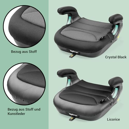 Peg Perego Viaggio Shuttle Autositz, Auto-Sitzerhöhung mit ISOFIX für Kinder von 125 bis 150 cm (6-12 Jahre), 22-36 kg, Crystal Black