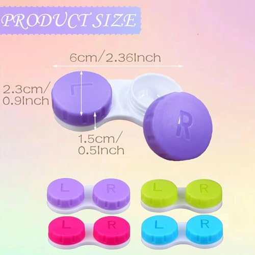 8 Packs Contact Lens Cases, Contact Lenses Holder Box with Left/Right Caps for Home Travel Outdoor - Image 3