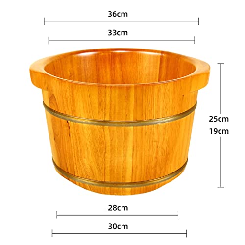 Balde para baños de pies de madera maciza con tapa miniatura 2