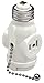Leviton R52-01406-00W 660 Watt White Pull Chain Socket & Outlet Adapter