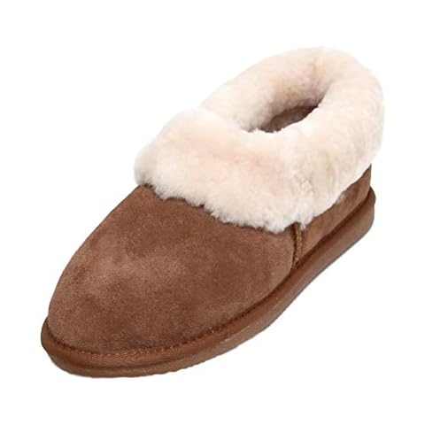 Deluxe Ladies 'Beccy' Rounded Sheepskin Slipper Boot (5, Chestnut) Cover