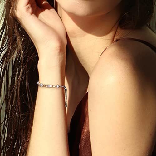 Rainso Women Light Titanium Magnetic Bracelet Smart Slider Design Adjustable with Display Box