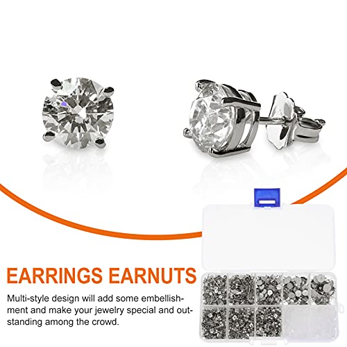 EXCEART Caixa de Metal Brincos Mensagens 1 Agulhas de Prata Plano Pad Em Branco Brinco Pin Studs Ear