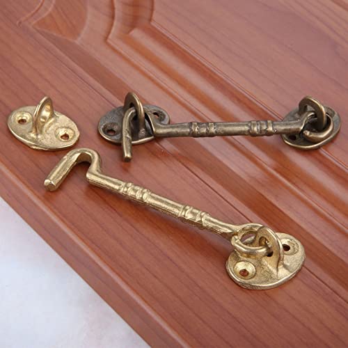 Lidon Hinges 11Cm Antique Bronze Wind Brace Cabin Hook For Window Cabinet Door Window Stay Catch Eye Bolt Hasp (Color : Antique Bronze) #TOP6