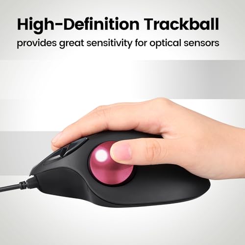 Image of Perixx PERIPRO-303 1.34 Inches Trackball - Replacement Ball for M570, PERIMICE-517 /520 /717 /720, and Other Compatible Trackball Mouse (Pink)
