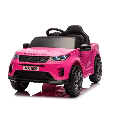 Baroni Toys Baby Car Land Rover   Coche eléctrico para niños a partir de 3 años, coche con mando a distancia parental, doble velocidad y marcha atrás, 95 x 61 x 51 cm (rosa)