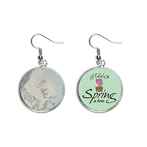 Pendientes de primavera flor púrpura el regalo de joyería perfecto inspirado en pintura china