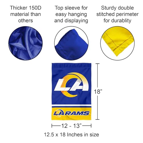 Rams LA drapeau de jardin double face lisible anti UV et pluie - 3