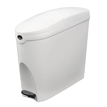 Professional Grade Sanitary Bin - White - Large 20 Litre Capacity - Pedal Operated
