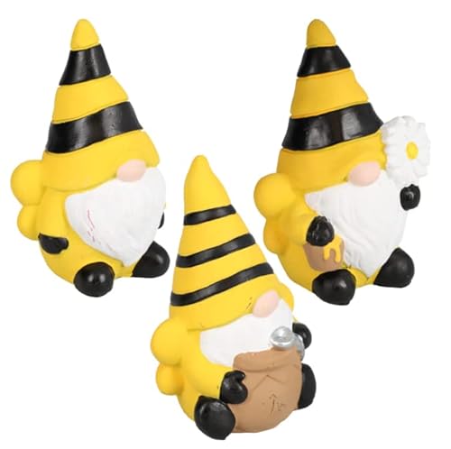 Luti Gnome Garden Décor Gift Set Bundle Of 3 Piece Bumble Bee Gnomes & Rain Gauge For Outdoor Garden Space, 4.75X2.375X2.375 In #TOP7